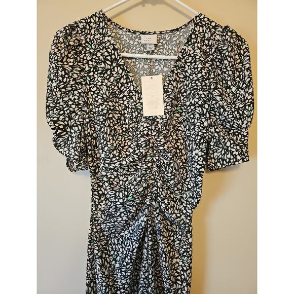 Floral Short Sleeve High Low‎ Midi Dress, Size XS - Picture 3 of 10